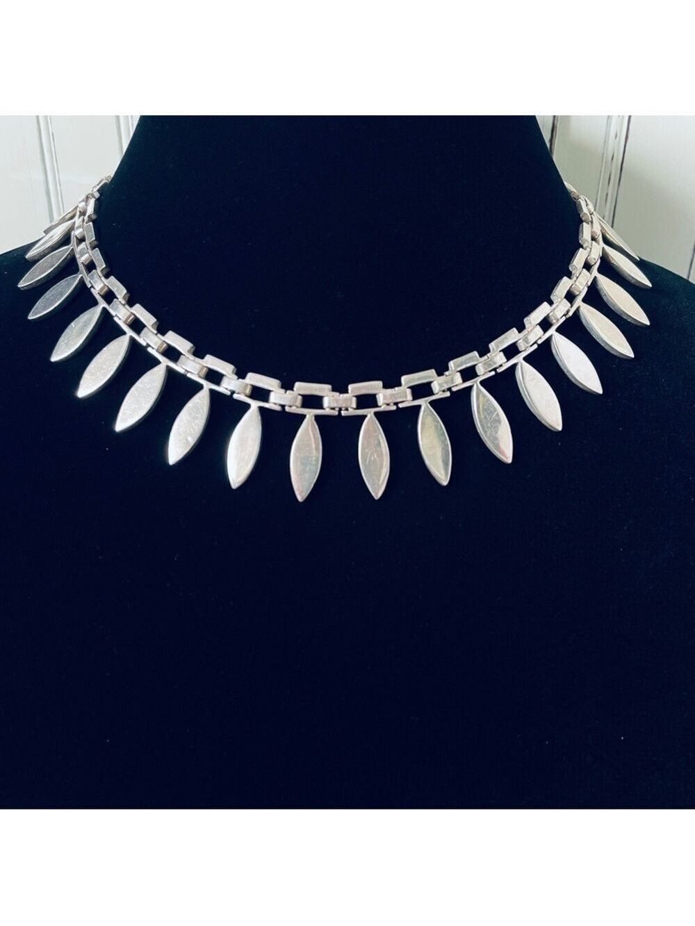 Taxco Mexico Sterling Silver Leaf Petals Massive Statement Collar Neckla…